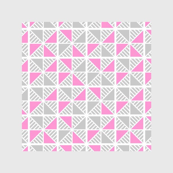 Шторы «Серые и розовые треугольники»