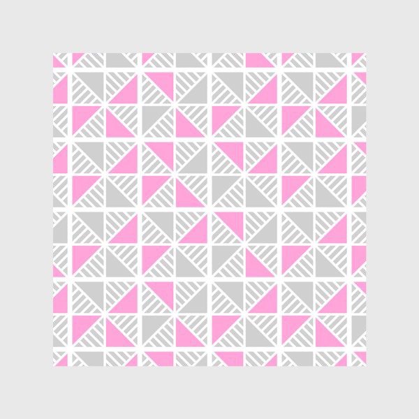 Скатерть «Серые и розовые треугольники»