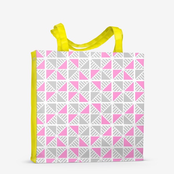 Сумка-шоппер «Серые и розовые треугольники»