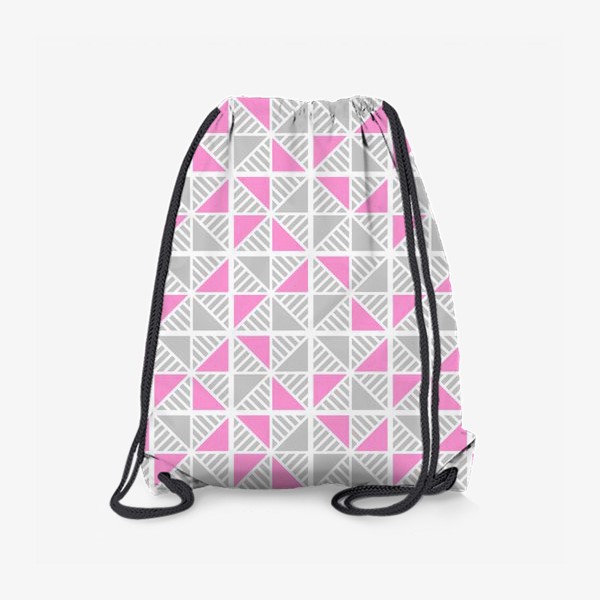 Рюкзак «Серые и розовые треугольники»