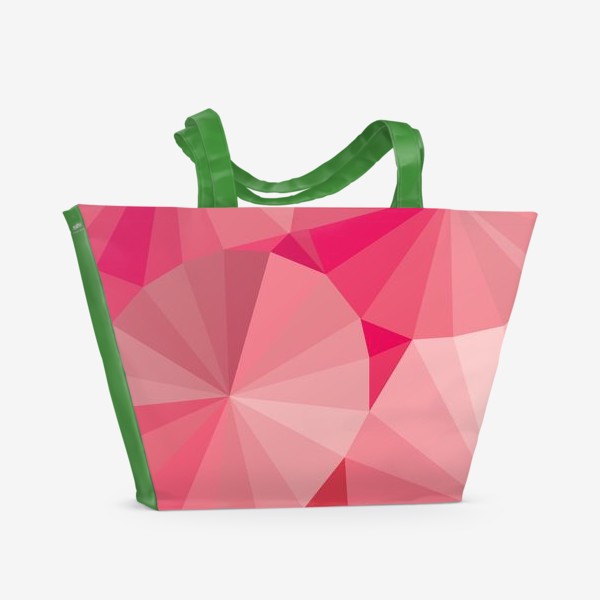 Пляжная сумка &laquo;Объемные розовые зонтики в стиле Low Poly&raquo;