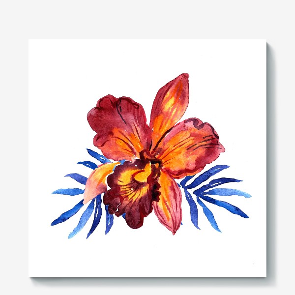 Холст «акварель орхидея»