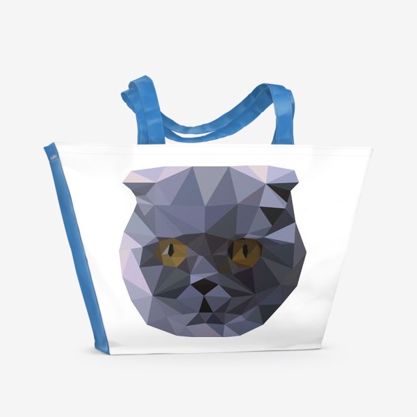Пляжная сумка «Шотландская вислоухая кошка или скоттиш-фолд»