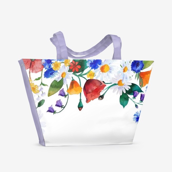 Пляжная сумка &laquo;Полевые цветы, лето!&raquo;