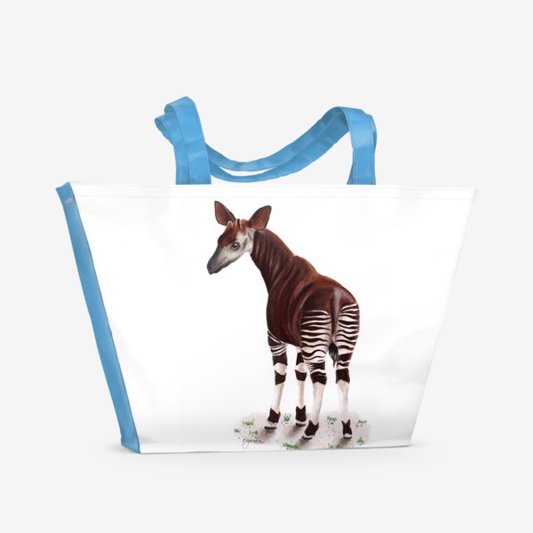 Пляжная сумка «Лошадка-зебра окапи»