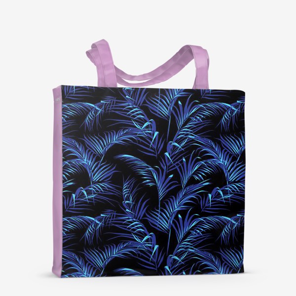 Сумка-шоппер «пальмовые листья на черном»