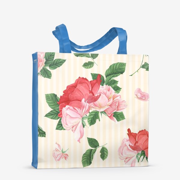 Сумка-шоппер «Розовые на розы на кремовом фоне»