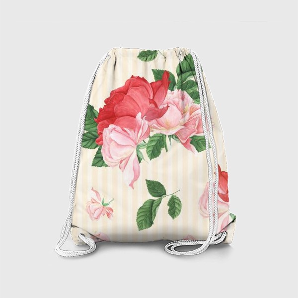 Рюкзак «Розовые на розы на кремовом фоне»