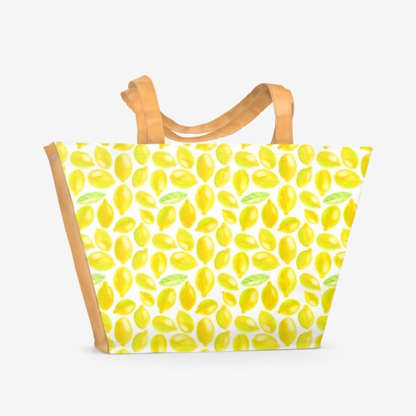 Пляжная сумка «Паттерн Сочные лимоны»