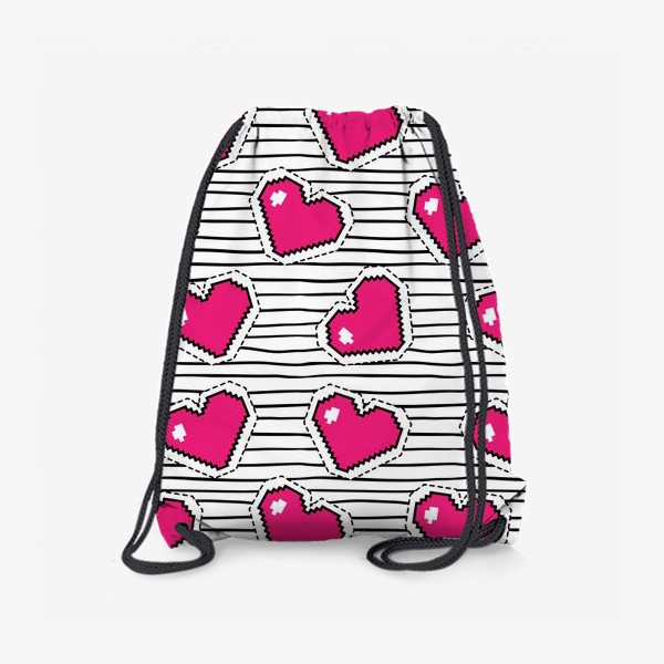 Рюкзак «Пиксельные розовые сердечки»