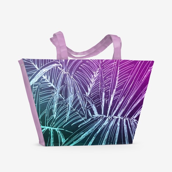 Пляжная сумка «Пальмы. Мята-карамель»