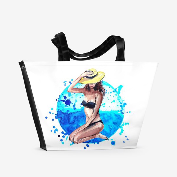 Пляжная сумка «Девушка на пляже»