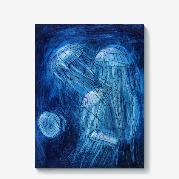 Холст «медузы в море»
