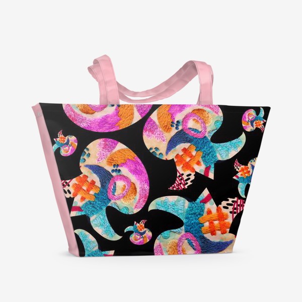 Пляжная сумка «цветочный паттерн с вышивкой»