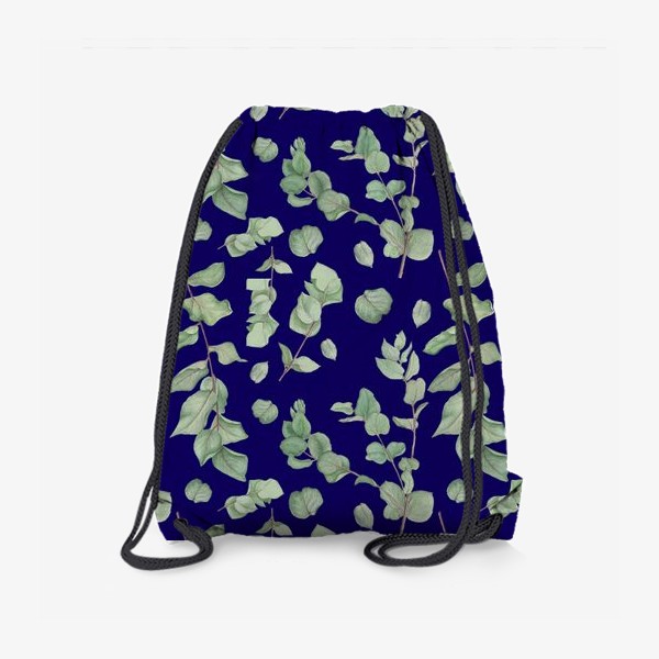 Рюкзак «Веточки эвкалипта на темно-синем фоне»