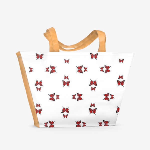 Пляжная сумка &laquo;Красные бабочки&raquo;