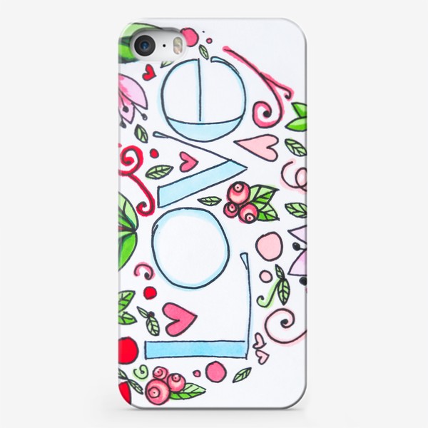 Чехол iPhone «Любовь, листики и цветочки»