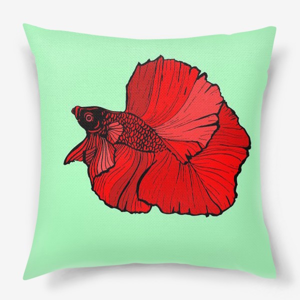 Подушка «Красная рыба-петух»