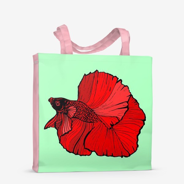 Сумка-шоппер «Красная рыба-петух»