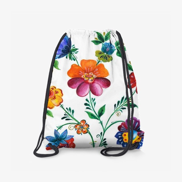 Рюкзак «Цветы в русском-народном стиле»