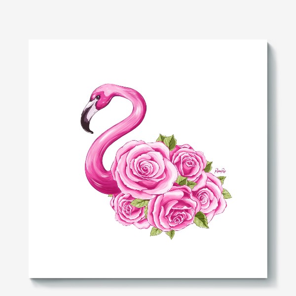 Холст «розовый фламинго »
