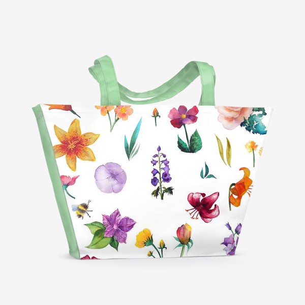 Пляжная сумка «Садовые цветы»