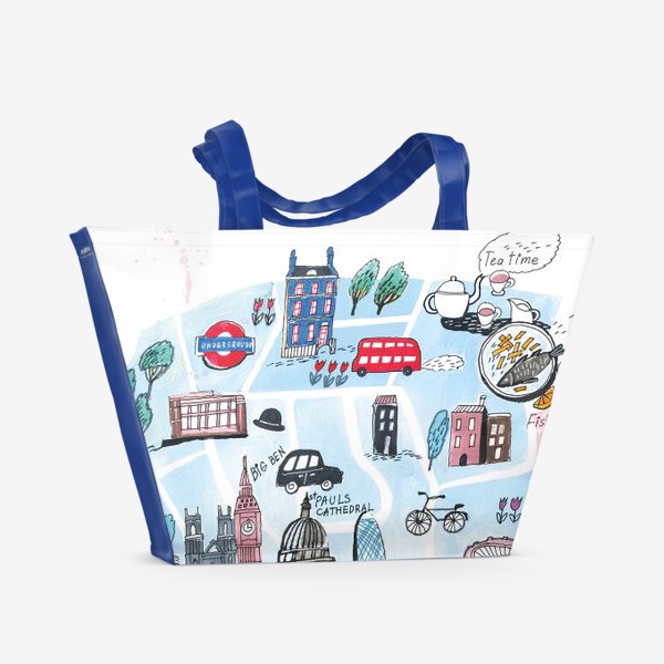 Пляжная сумка «Карта Лондона»