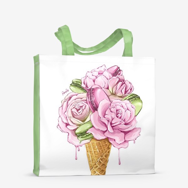 Сумка-шоппер «сладкое цветочное мороженое»