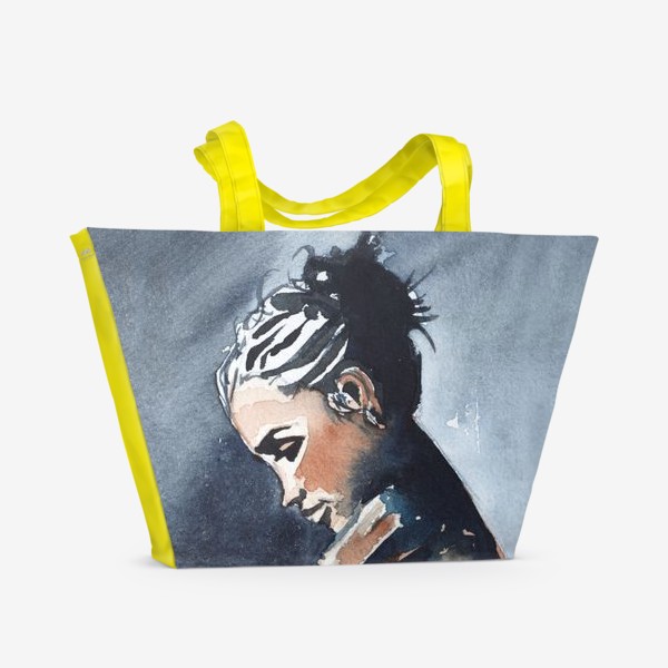 Пляжная сумка «Девушка акварель»