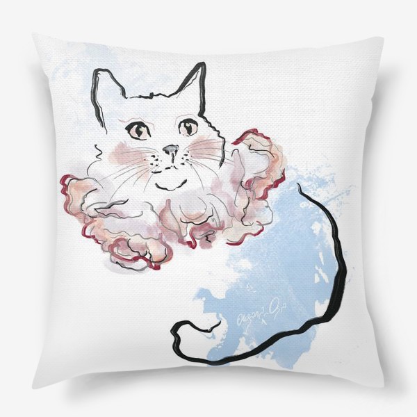 Подушка «Акварельная кошка»