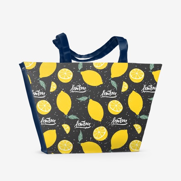 Пляжная сумка &laquo;Лимоны на черном&raquo;
