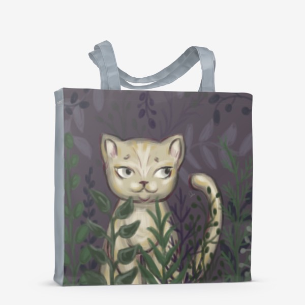 Сумка-шоппер «Кошка в растениях.»
