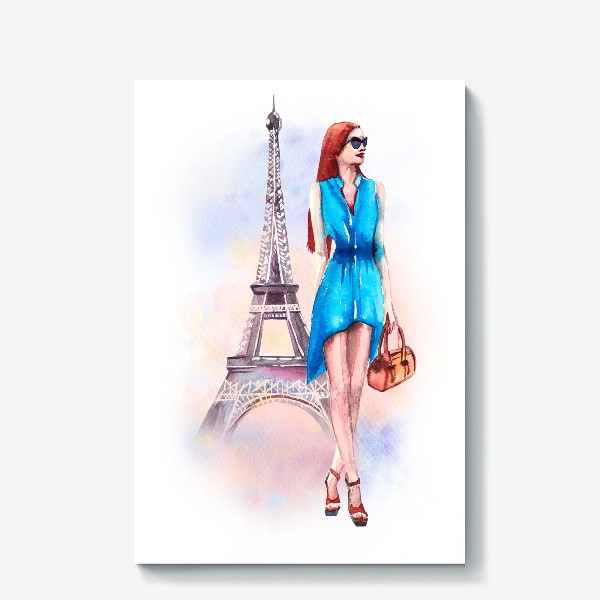 Холст «девушка и Париж»