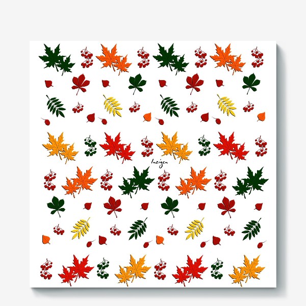 Холст «Осень. Листья (на белом)»