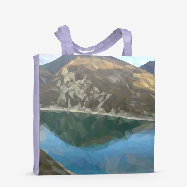 Сумка-шоппер &laquo;Озеро в горах в полигональной технике&raquo;