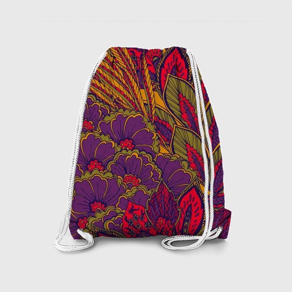 Рюкзак «Паттерн из осенних цветов и листьев в восточном стиле»