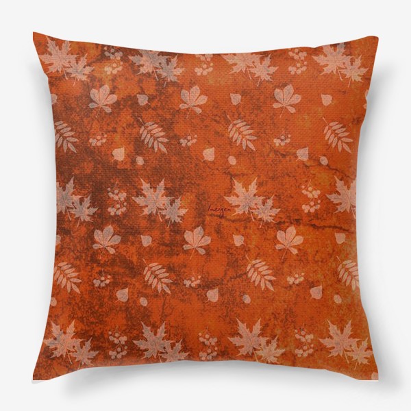 Подушка «Осень. Листья (на охре)»