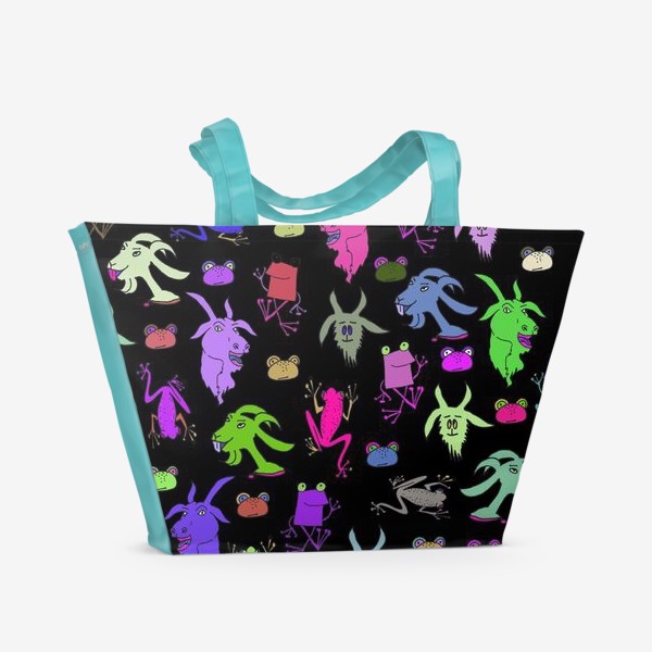 Пляжная сумка «козы и лягушки»