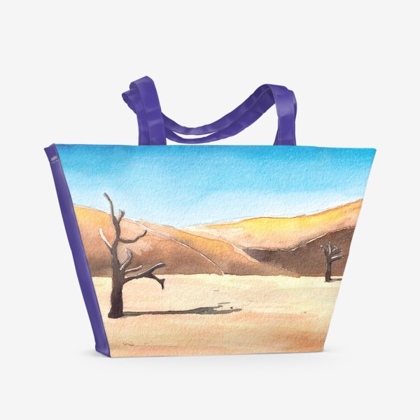 Пляжная сумка &laquo;Акварельный пейзаж - пустыня&raquo;