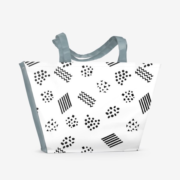 Пляжная сумка &laquo;Паттерн с геометрическими дудлами&raquo;
