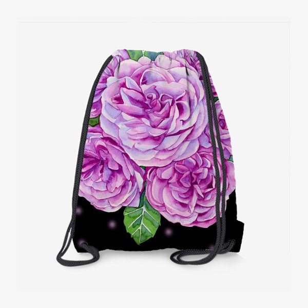 Рюкзак «букет роз на черном фоне»