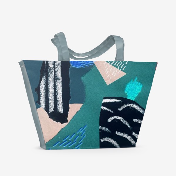 Пляжная сумка «коллаж и вышивка»