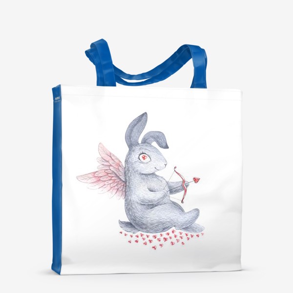 Сумка-шоппер «Зайка-купидон (заяц, кролик, сердце, любовь)»