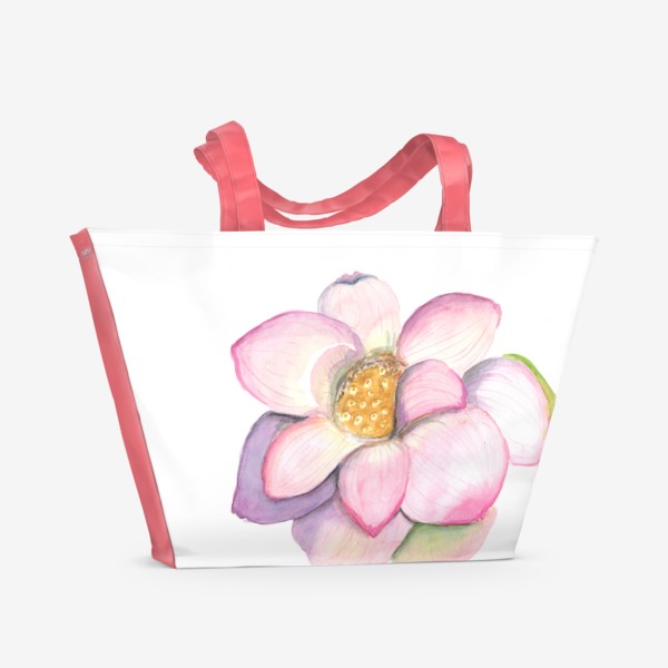Пляжная сумка «Акварельный цветок лотоса»