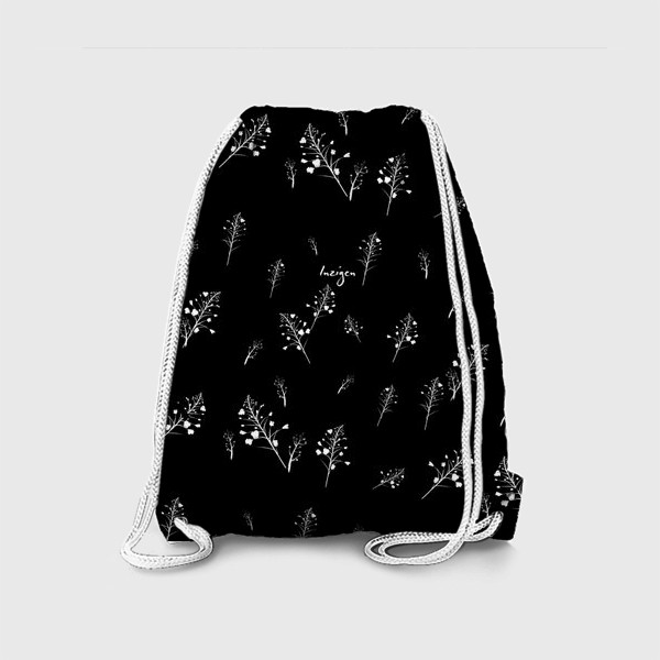 Рюкзак «Цветы (черно-белый паттерн)»