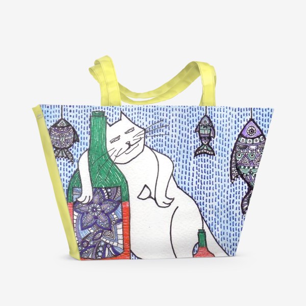 Пляжная сумка «Кот да Винчик»