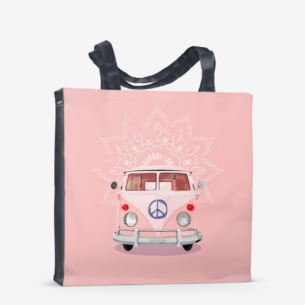 Сумка-шоппер «Розовый Хиппи Автобус»