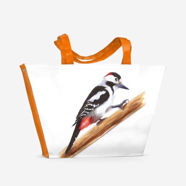 Пляжная сумка «Птица дятел»