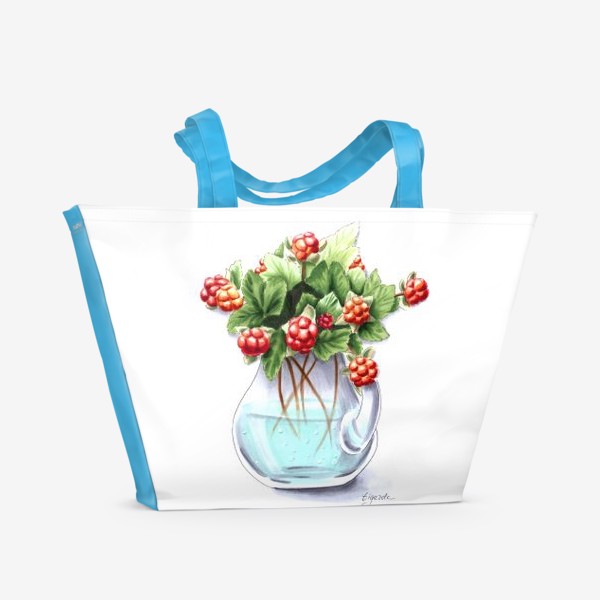 Пляжная сумка «Ягоды морошки в вазе»