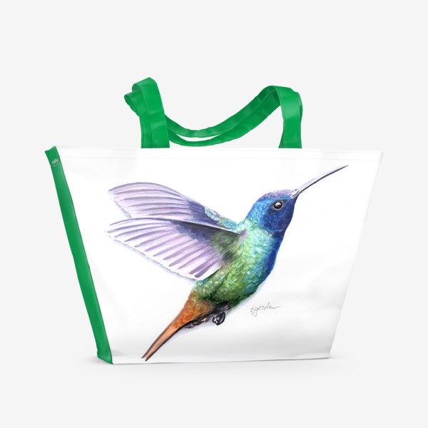 Пляжная сумка «Птица колибри»